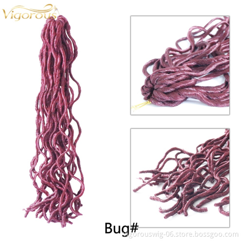 Wholesale faux locks crochet curly braiding hair crochet twist braids synthetic hair extension 100g 20inch braid bulk hair simi